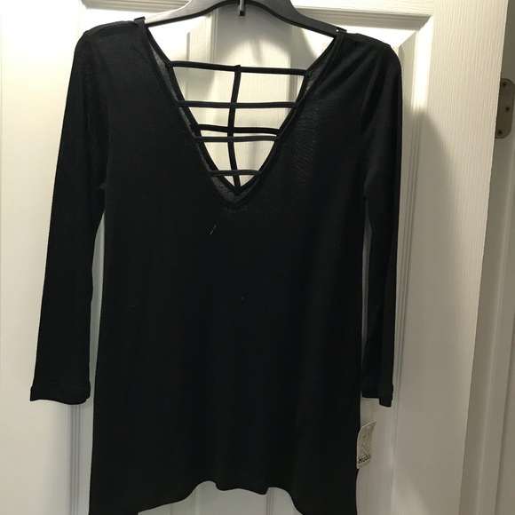 NWT cage neck black top - Picture 1 of 3